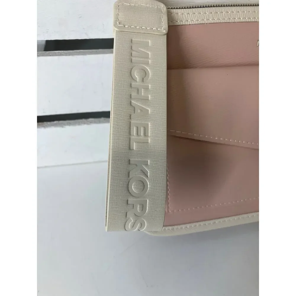 MICHAEL KORS, SMALL PINK, WHITE CLUTCH WRISTLET